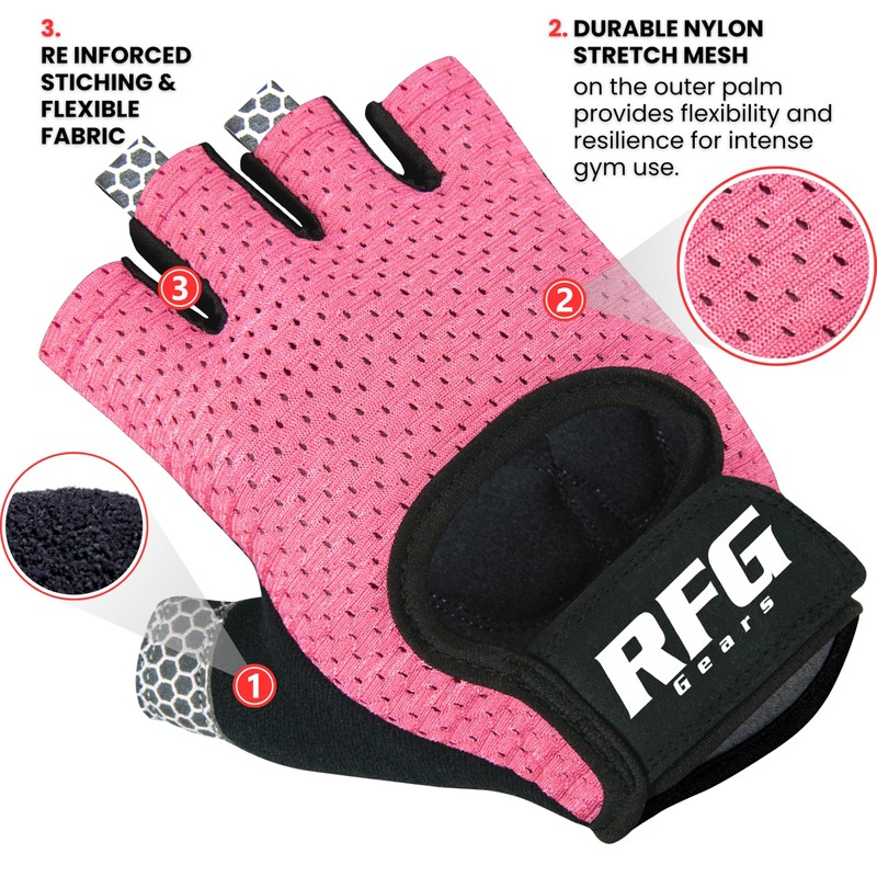Repton Fitness Gears Gym Gloves with Wrist Strap, Weight Lifting