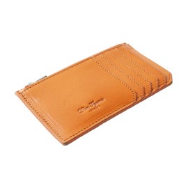 Dom Teporna Ultra Thin Fragment Case Genuine Leather Card Case Coin Purse Smart Wallet Italian Leather Cowhide Leather Money Clip-Level Thin Slim Men's Women's, Braun