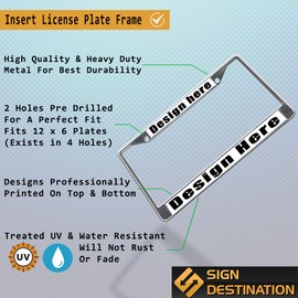 Sign Destination Metal Insert License Plate Frame Land of The Free Because Brave Style B Weatherproof Car Accessories Chrome 2 Holes Solid Insert 1 Frame