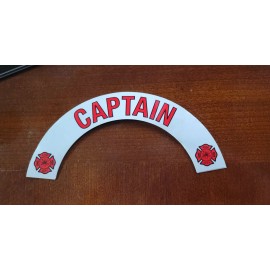 Decal Curved FIREFIGHTER CAPTAIN REFLECTIVE HELMET TRUCK  EQUIPMENT FIRE