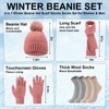 SATINIOR 5 Pieces Winter Beanie Hat Scarf Touchscreen Gloves and