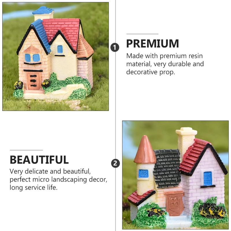 CAXUSD 4Pcs Villa Adornment Landscape Decor Model for Aquarium Garden