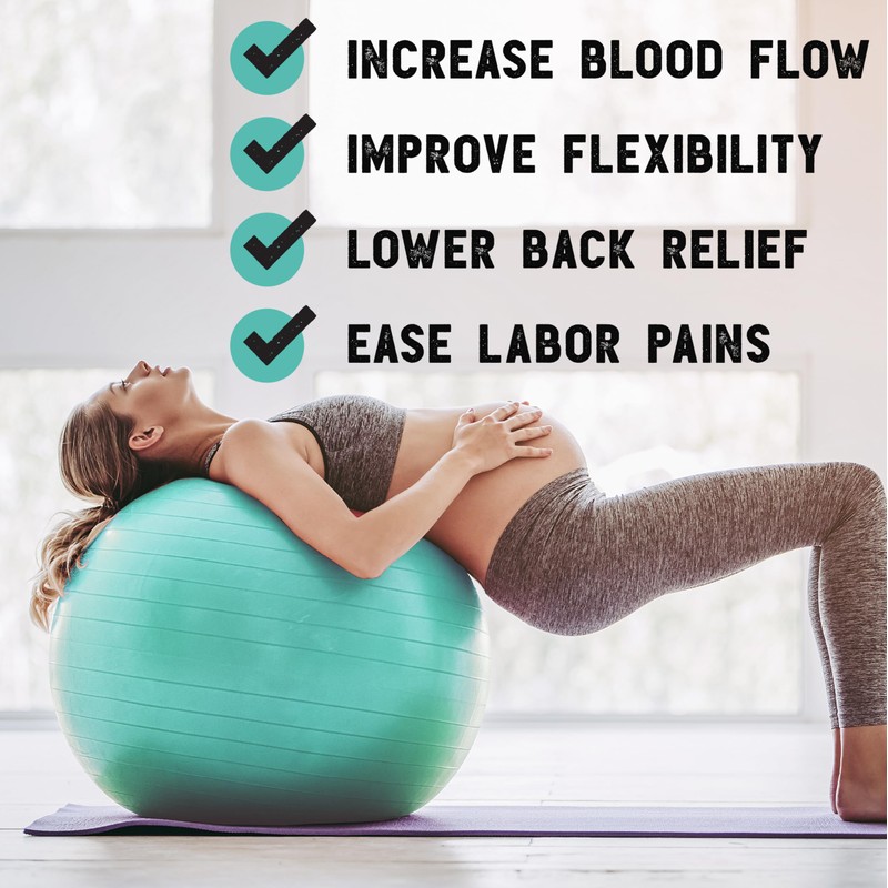 Live Infinitely Exercise Ball (55cm-95cm) Extra Thick Professional Grade Balance