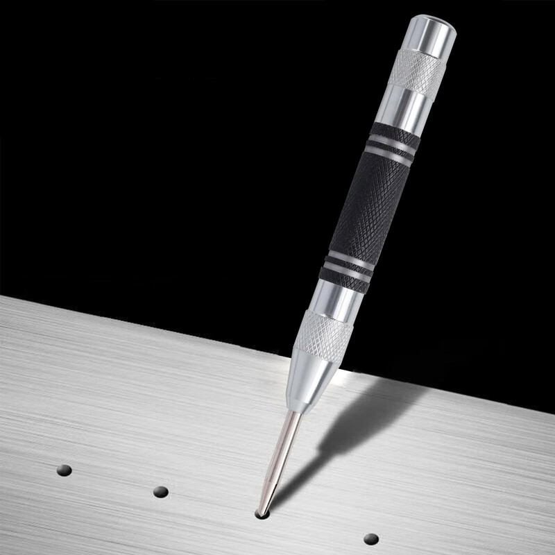 Tekrill 6Pcs Automatic Center Punch, Adjustable Impact Spring Loaded Center