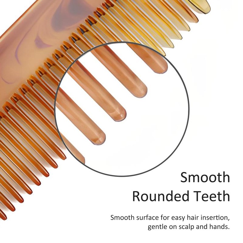 Handcrafted Amber Dressing Comb - Fine-Tooth Styling for Superior Grooming,