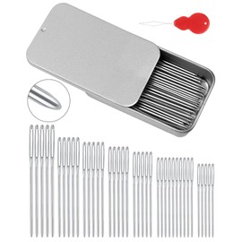 FIVEIZERO 80/40 PCS Large-Eye Blunt Needles,8 Sizes Stainless Steel Yarn Knitting Needles,Sewing Needles,Crafting Knitting Weaving Stringing Needleswith Threaders for Finishing Off Crochet Projects CJ