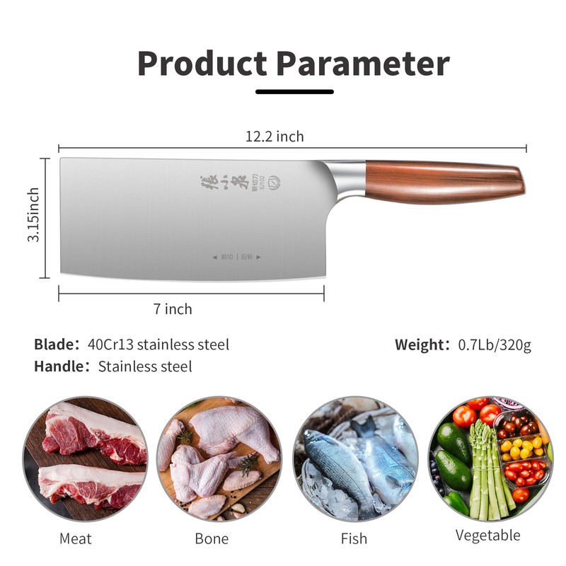 ZHANG XIAO QUAN SINCE 1628 7” Meat Cleaver, Chinese Vegetable