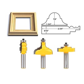 3Pcs 1/2 Inch Shank Router Bit Set Complete Picture Frame Making Bit