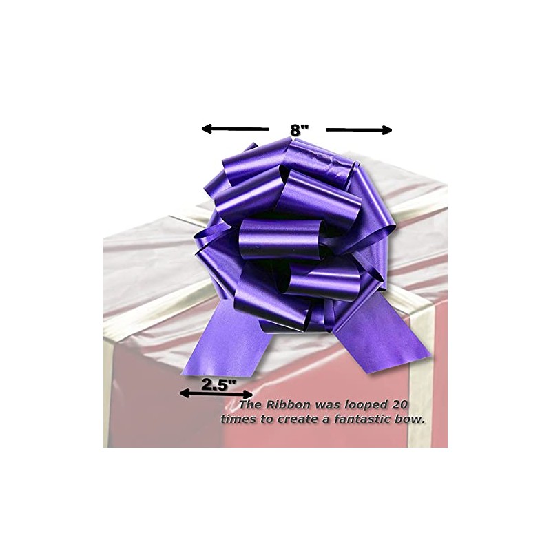 Large Purple Bow for Easter Basket - InstaBows 3 Pack