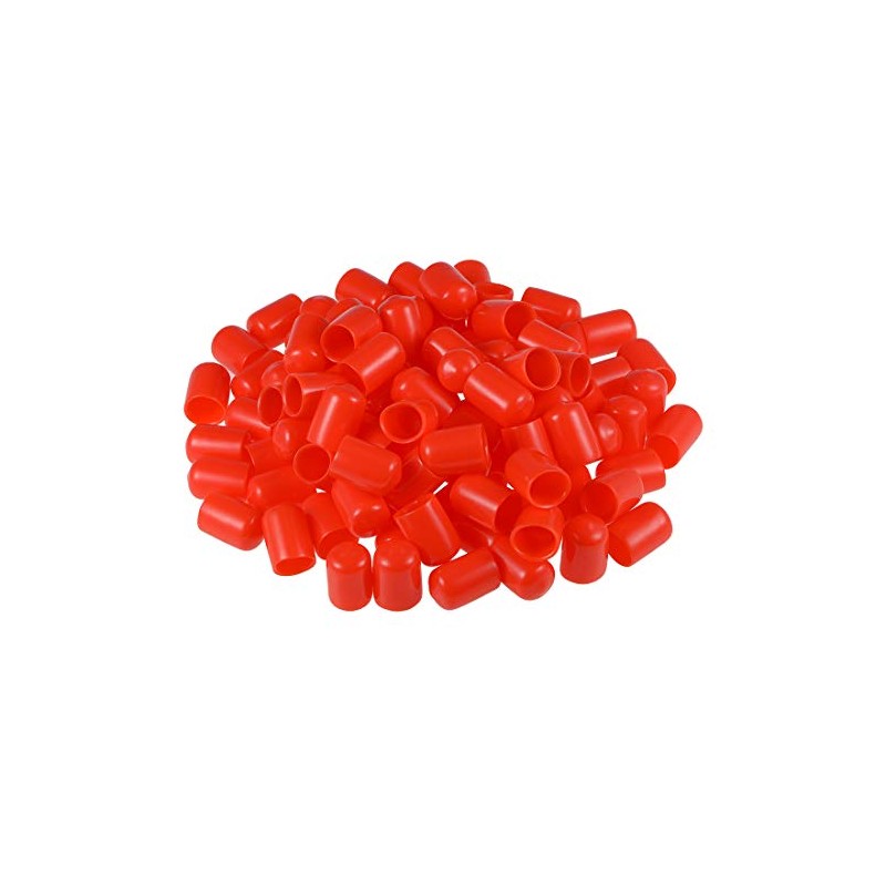 sourcing map 100pcs Rubber End Caps 12mm ID Vinyl Round
