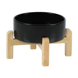 Havniva - Juego de cuencos elevados de cerámica ajustable para perros y gatos, soporte elevado de 2 alturas, tazón de comida y agua para cachorros, gatos, gatitos, platos con peso, cuencos para
