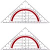 2pcs Triangle Ruler Square Set 90mm 45 Degrees Plastic Stationery,for