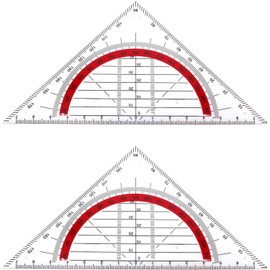 2pcs Triangle Ruler Square Set 90mm 45 Degrees Plastic Stationery,for Architectors Students Office Designers Painting Drafting Math Geometry Drawing Quilting Sewing Woodworking
