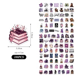 CVDYWDJIE 100 Witch Series Stickers, Retro Stickers, Gothic Graffiti Stickers, Can Be Used to Decorate Suitcases, Notebooks and Drinking Glasses