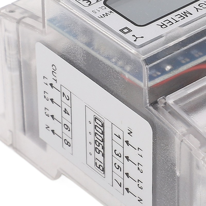 Energy Meter 3 Phase 4 Wire Backlit LCD Display DIN