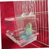 CIYODO Parrot Bird Bath with Hanging Hooks Durable Transparent Bird