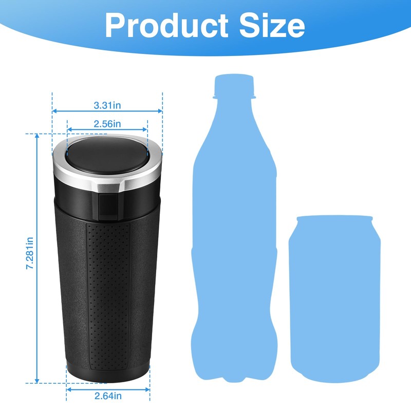 Car Trash Can Bin with Lid, 2 Packs Mini Leakproof