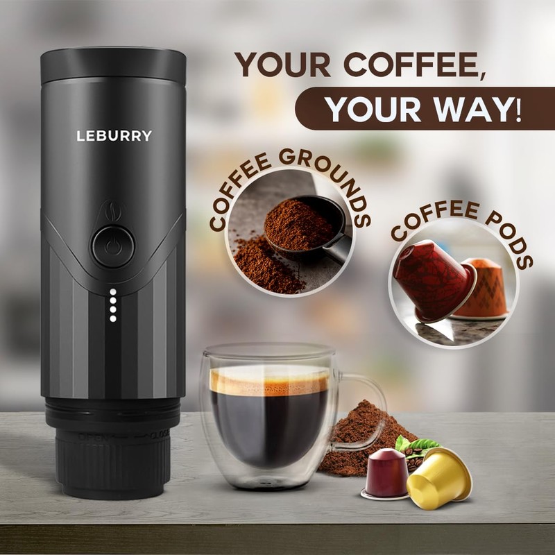 LEBURRY Portable Espresso Machine - Travel Espresso Maker for Both