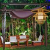 Bamboo Woven Pendant Light Imitation Sheepskin Chandelier Lantern Hanging Lamp