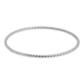 Sterling Silver Twisted Stackable Bangle Bracelet