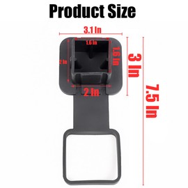 BESULEN 2 Inch Trailer Hitch Cover, American Flag Tow Receiver Tube Plug Insert, Universal Square Mouth Dust-Proof Hitch Tube Cover Plug Cap, USA Flag Trailer Truck Car Exterior Accessories (Silver)