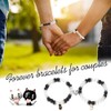Matching Couple Bracelets, 2 pcs Black White Cat Bead Bracelet