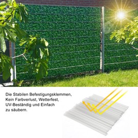 FullBerg Pack of 24 PVC Mounting Clips, Privacy Screen Clamp Bars for Privacy Screen Strips, Transparent