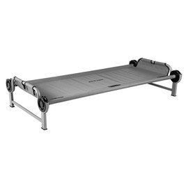 Disc-O-Bed Youth Single Cot Kid-O-Bed with Storage Organizer for Easy Gear Access & Carry Bag Transport, Indoor or Outdoor Use, Grey