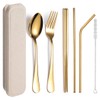 XIAOYU 6 Pieces Portable Reusable Cutlery Set, Stainless Steel Flatware