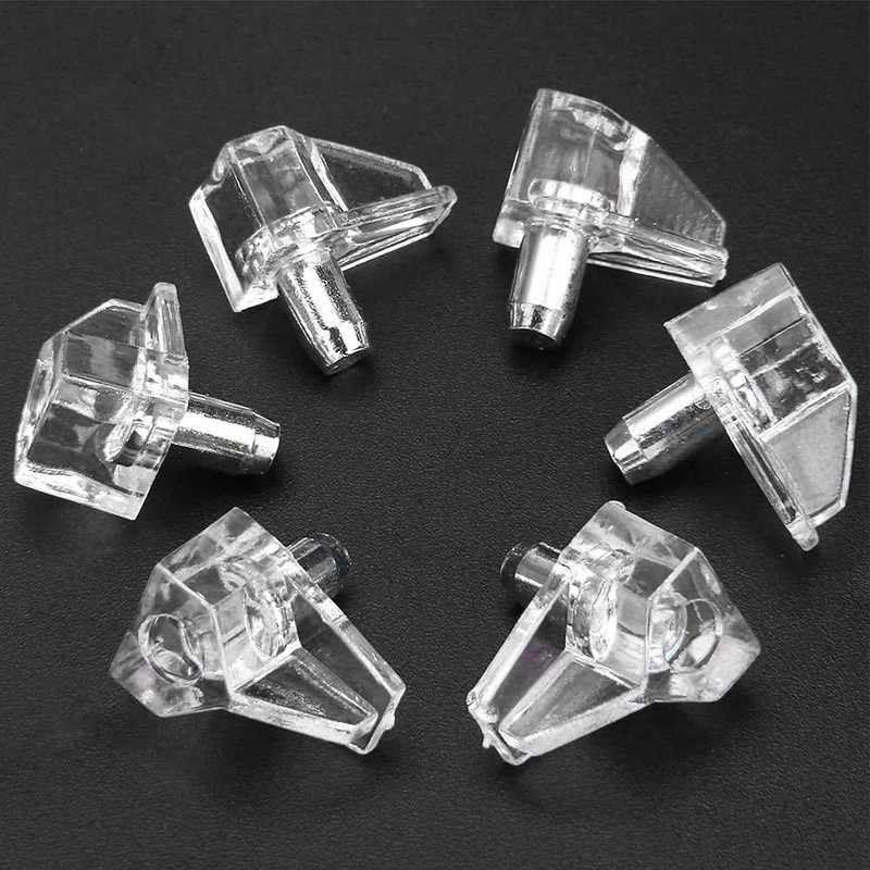 Graplan 120 Pieces Shelf Support Pegs,Shelf Support Stud pegs,Transparent Metal