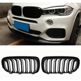 Double Bridge Glossy Black Front Kidney Grill Grilles for F15 2014–2018 F16 2015–2019