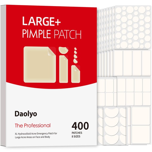 Daolyo Large Pimple Patches for Face, 8 Sizes 400 Counts