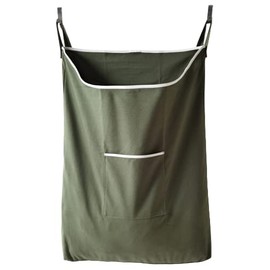 GORISEN Laundry Collector, Laundry Hamper, Door Hanging Laundry bag with hooks (Army green, 65Liters)