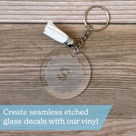 Etched Glass Vinyl Frosted Vinyl [12in x 11in] Translucent White Etched Glass Window Vinyl Roll for Privacy, Home, Office, Crafts, Decorative, Cricut [Pack of 10]