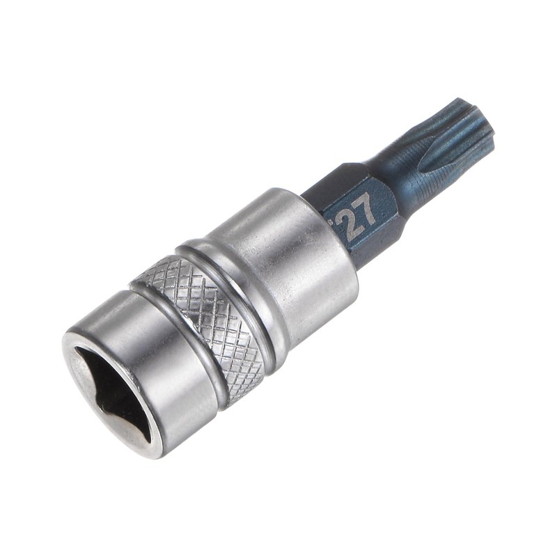 sourcing map Torx Bit Socket T27 Solid Star 1/4" Drive