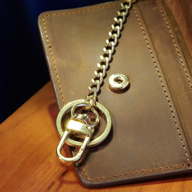BAWAKO Leather Card Case, Wallet RFID Protection, Key Ring, Portable