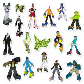 Handmade Jet Grind Radio Stickers Sega Dreamcast Jet Set Radio 17 Sticker Pack