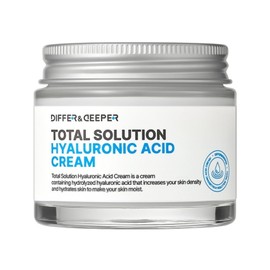 Differ & Deeper Total Solution Hyaluronic Acid Cream – Deep Hydration Face Moisturizer for Dry Skin, Lightweight Daily Cream for Moisture Balance & Skin Softness, Korean Skincare 2.47oz