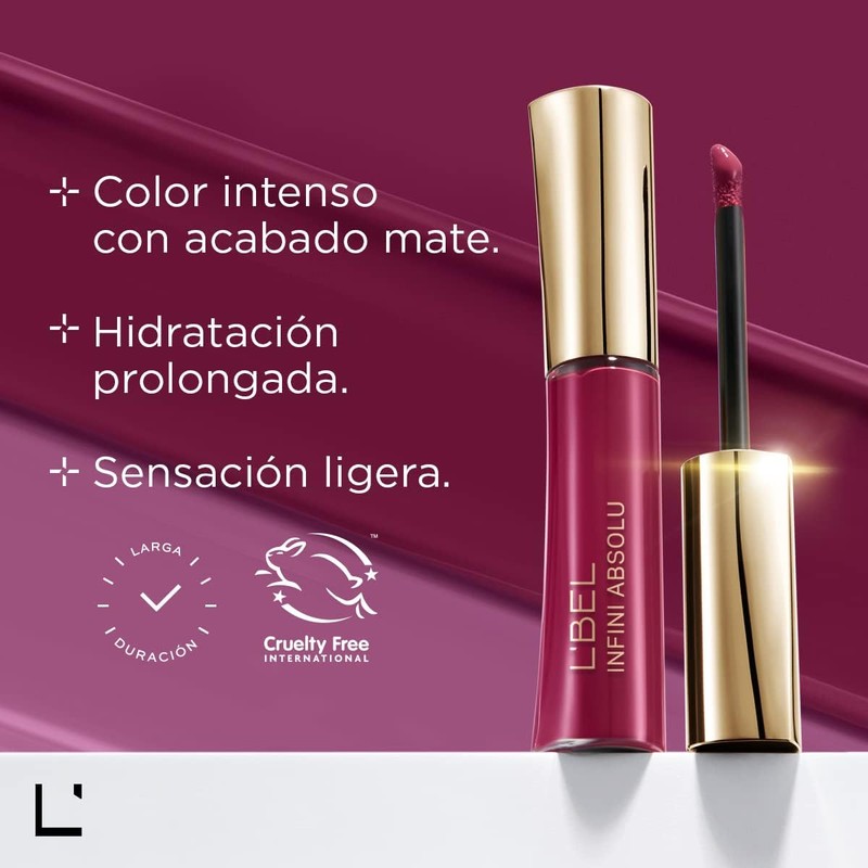 L'BEL Infini Absolu Labial Líquido Larga Duración, Rose Elegance