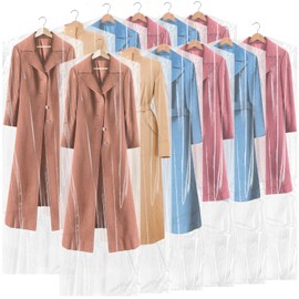 Patelai 120 Pcs 72 Inch Long Dry Cleaning Bags for Clothes Dress Clear Garment Bags for Hanging Clothes Plastic Storage Cover Transparent Dust Cover for Laundrette Suits Wedding Gowns Coats Uniforms