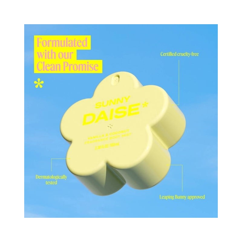 Bruma corporal perfumada DAISE DAISE en vainilla y coco Sunny