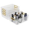 Wakikini Plastic Clear Pantry Storage Basket, Fridge Organizer Bins, 4-Pack