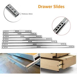 1 Pair Metal Bearing Drawer Runners Draw Depth for 17mm Replacement Drawer Runners 17mm Wide x 310mm