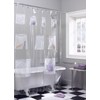 9 Mesh Pockets Shower Curtain or Liner with Waterproof Fabric,
