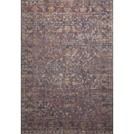 Loloi Chris Loves Julia Rosemarie 2'-7" x 4' Accent Rug in Graphite/Multi - Classic No-Shed Area Rug, Soft Living Room Rug, Antique Inspired Modern Rug for Living Area, Bedroom, Dining Room