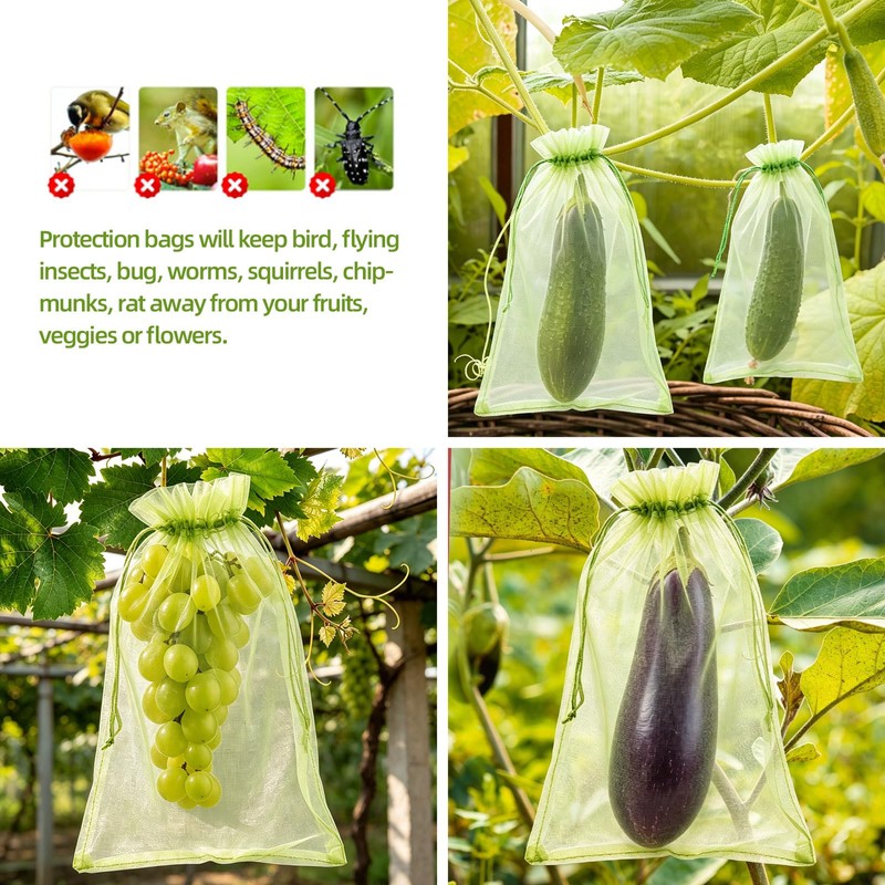 100Pcs Fruit Protection Bags 6''×9'' Fruit Bags for Fruit Trees