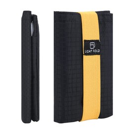 Ultra Slim Men's Nylon Trifold Wallet RFID Blocking - Hold up to 12 Credit Cards (Yellow)(Size: X-Small)