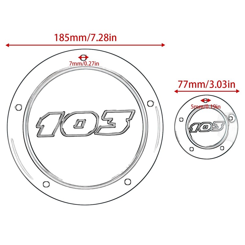 FTKDMT Motorcycle Derby Cover 103 Timing Timer Cover Fits for