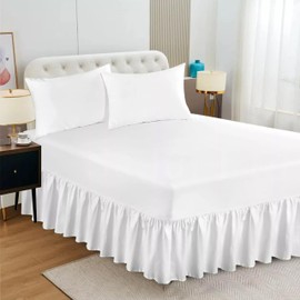 Egypto Plain Dyed Deep 𝐅𝐢𝐭𝐭𝐞𝐝 𝐕𝐚𝐥𝐚𝐧𝐜𝐞 Sheet King Size – Easy Care Soft & Durable Fitted Sheet with 30 cm Deep Frill – Breathable – Fit Over Mattress – Machine Washable (King Size,White)
