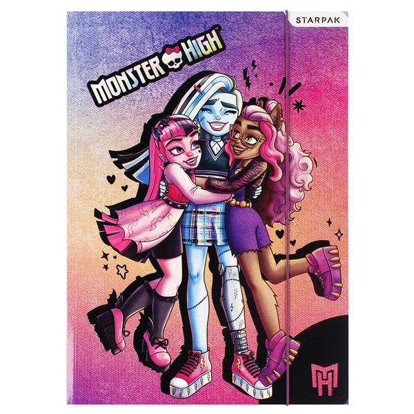 Monster High Colourful Folder with Elastic Band, A4 School File